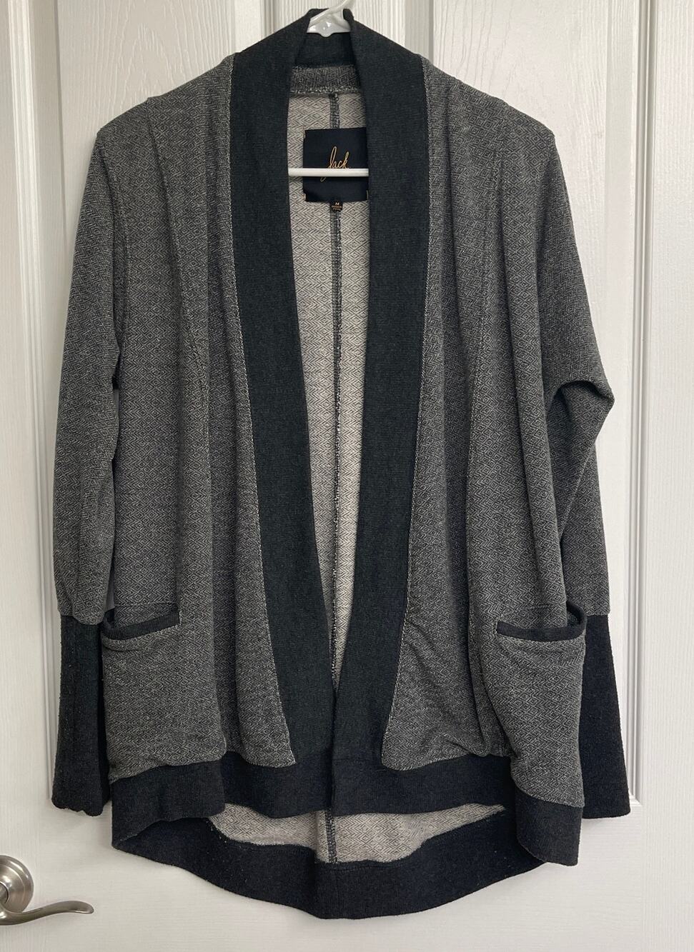 Jack black grey cardigan sweater medium tunic length cotton blend long sleeve